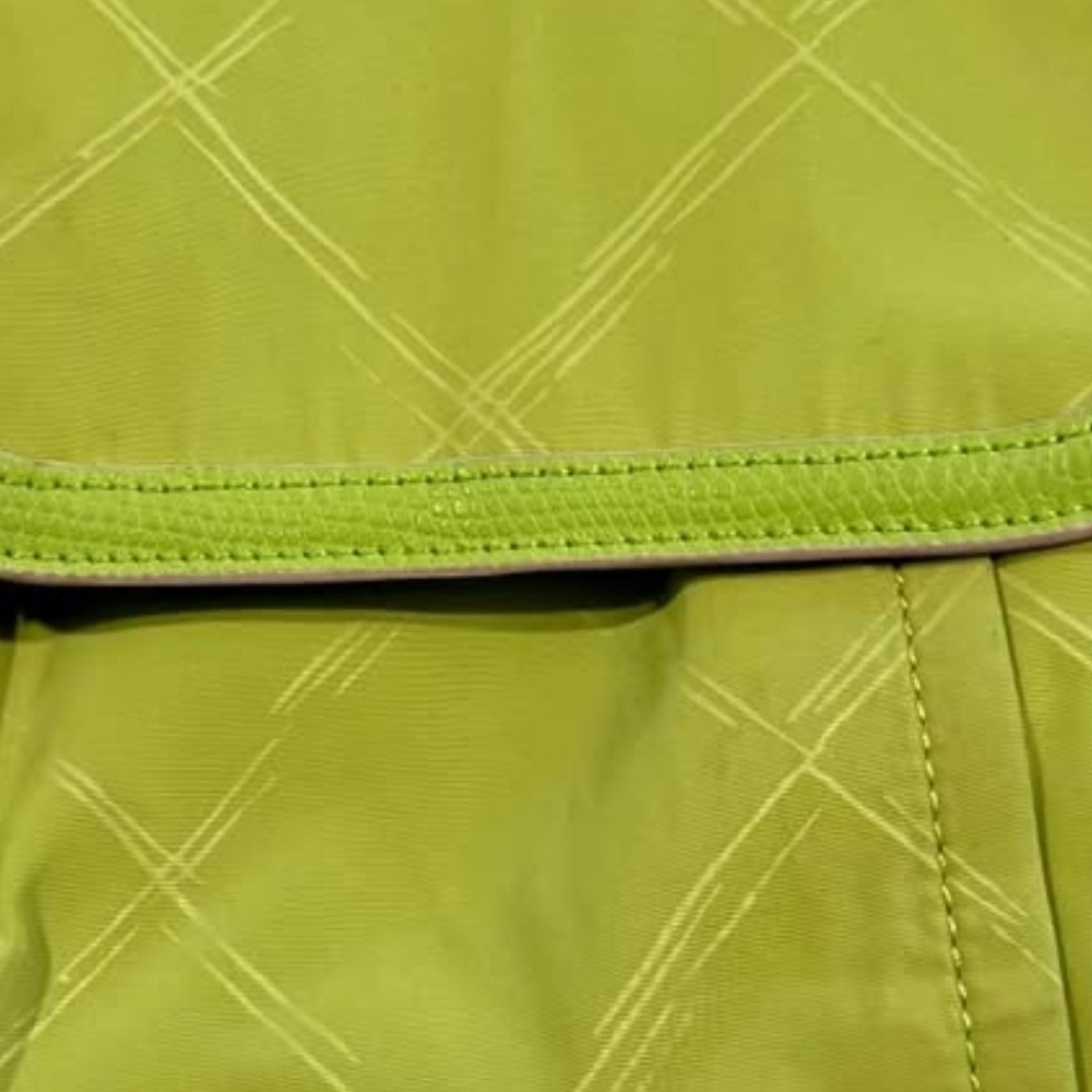 VERA BRADLEY Preppy Poly Drawstring Backpack- Citrine Faux Leather Trim - Picture 3 of 12